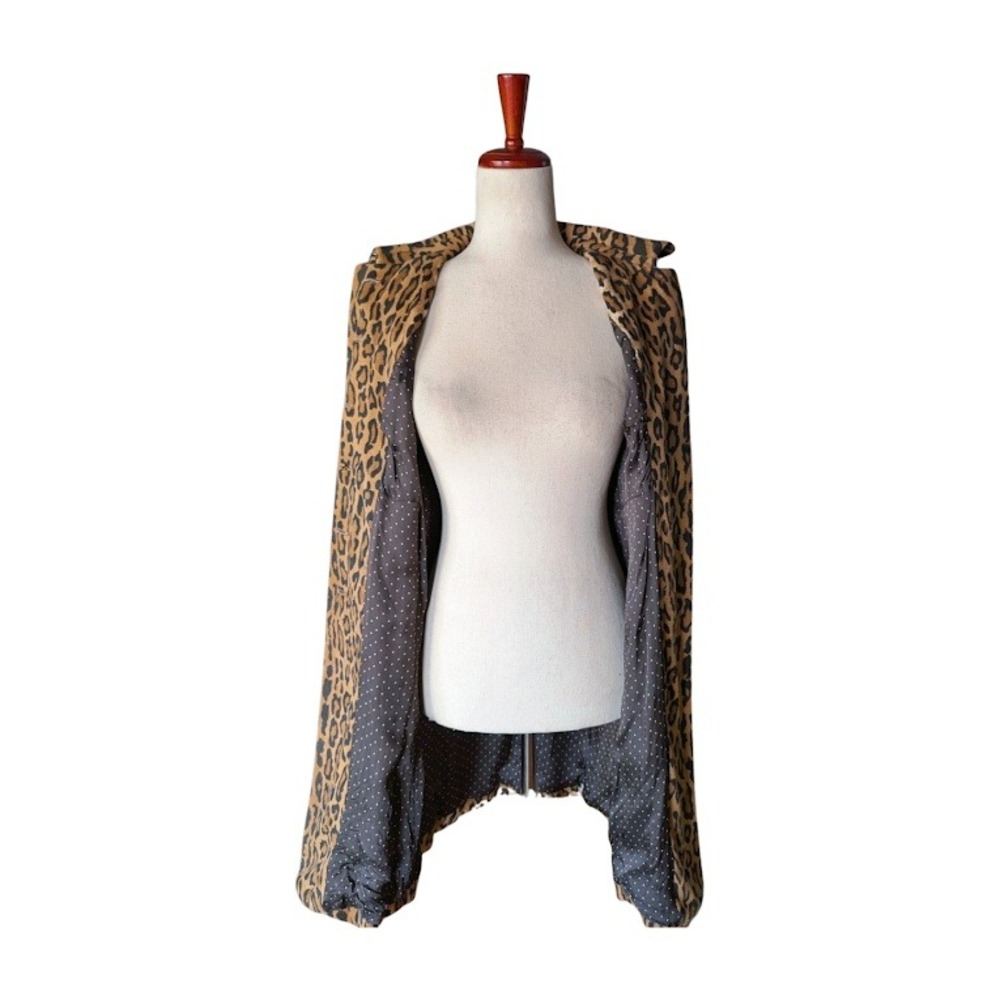Moschino Cheap and Chic Leopard Print Trench Coat Brown Animal Pattern Size 6 - Picture 9 of 10